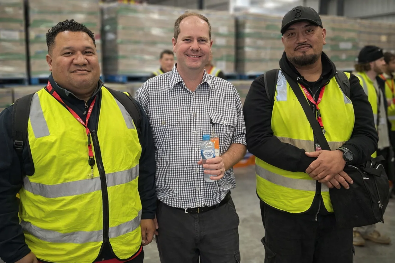 Men engaged in conversation during a workplace wellbeing session