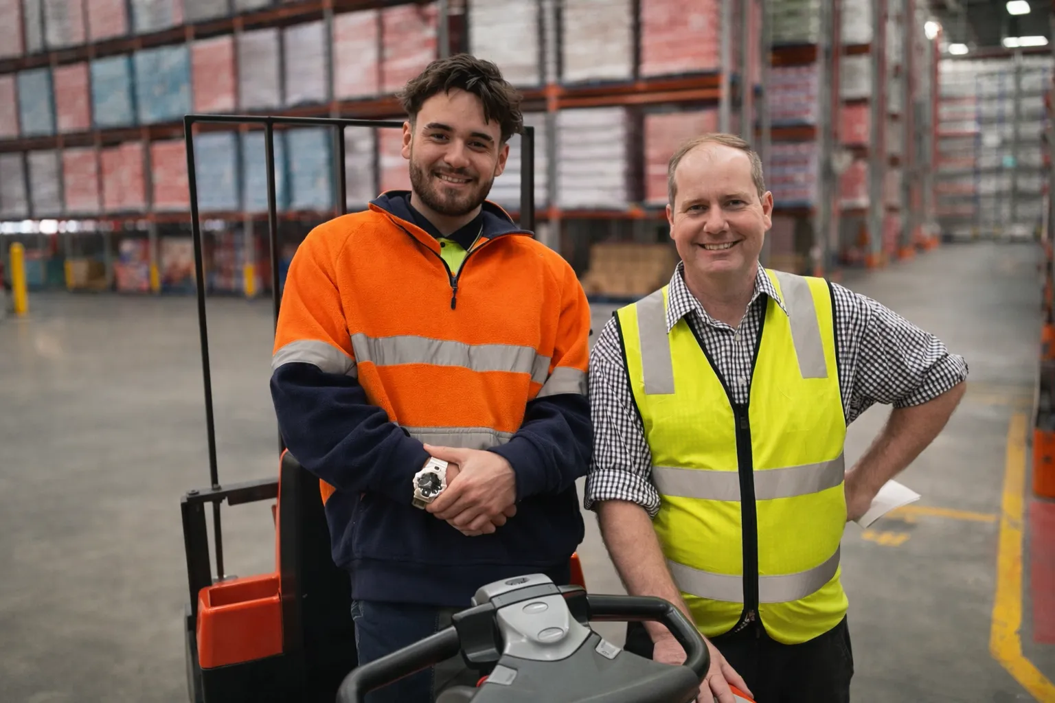 CFMF facilitator running a workshop with a group of men in a workplace setting
