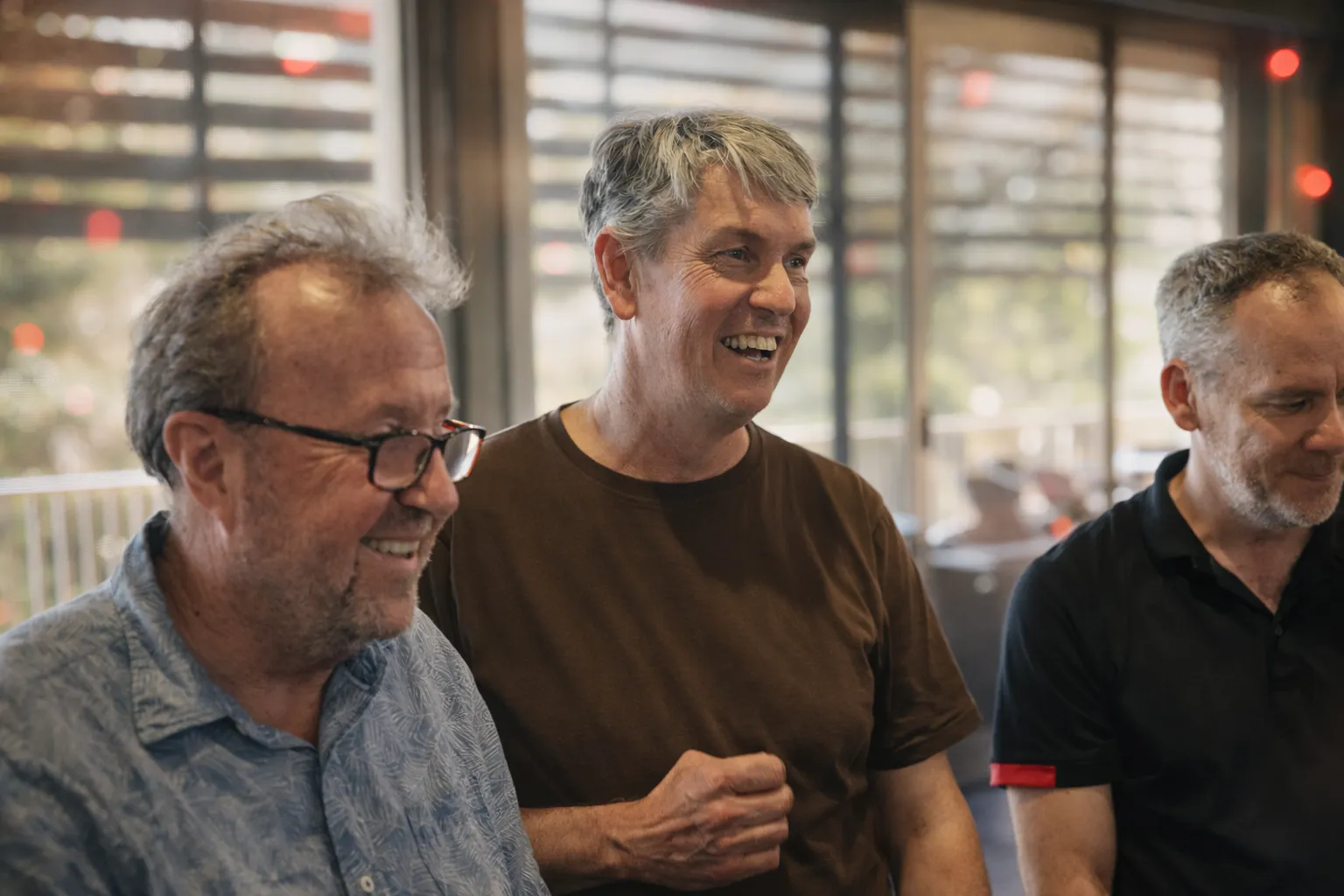 Men talking in a group