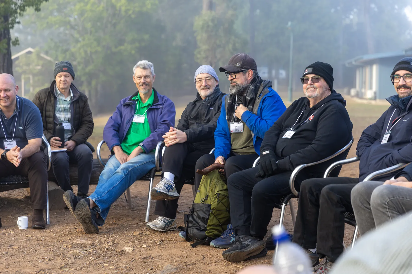 Men gathered outdoors